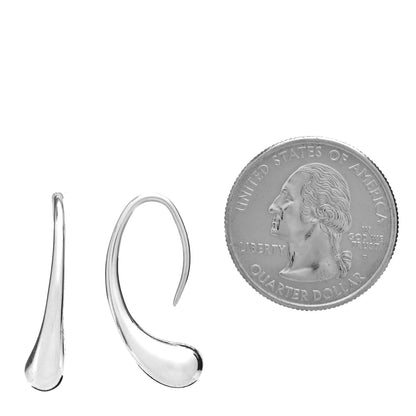 Tiffany Sterling Silver Elsa Peretti Teardrop Hoop Earrings 2 of 3