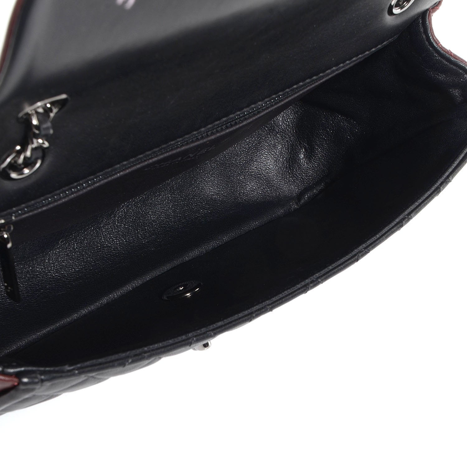 Chanel Lambskin Quilted Classic Twist Flap Bag Black Bordeaux 5 of 8