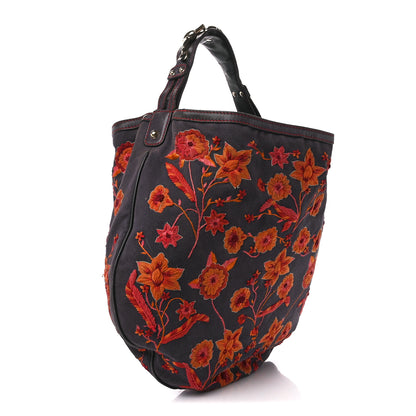 Gucci Canvas Embroidered Large Wave Hobo Blue Red 3 of 12