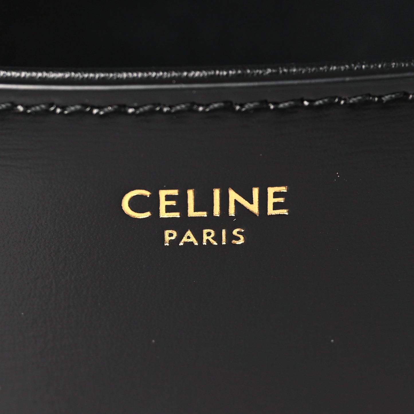 Shiny Calfskin Triomphe Shoulder Bag Black