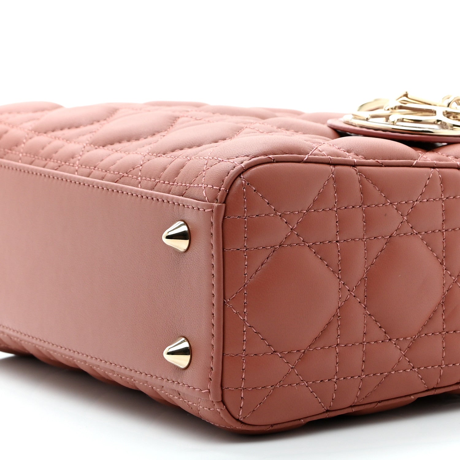 Christian Dior Lambskin Cannage Small My ABCDior Lady Dior Rust 10 of 10