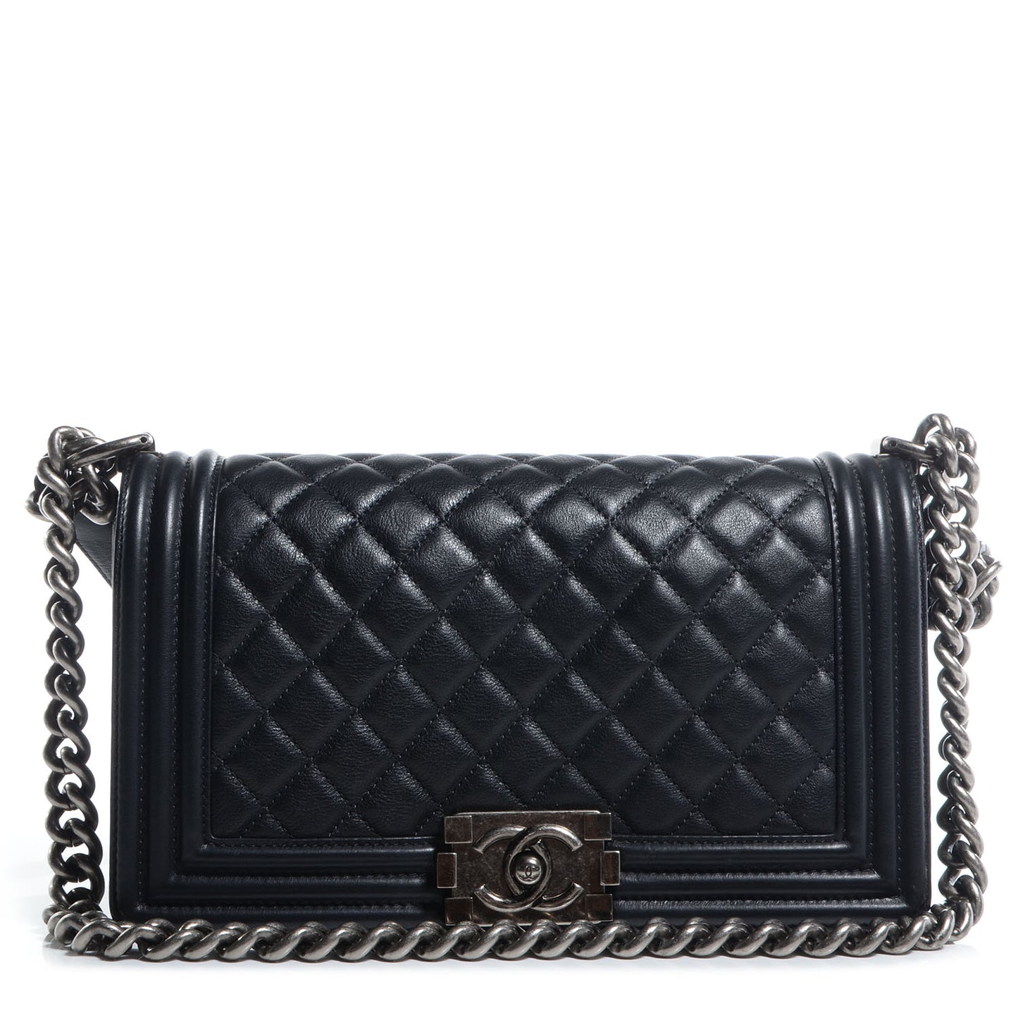 Calfskin Medium Boy Flap Black