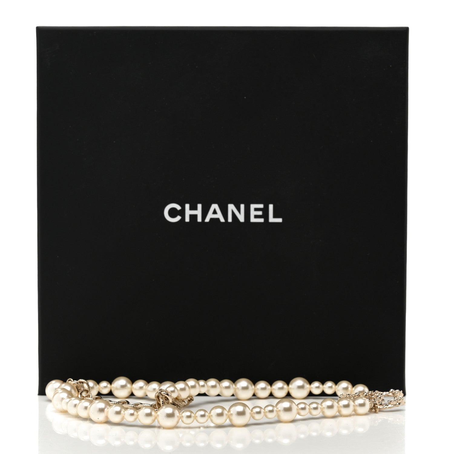 Chanel Pearl Crystal CC Camellia Short Necklace Gold 6 of 6