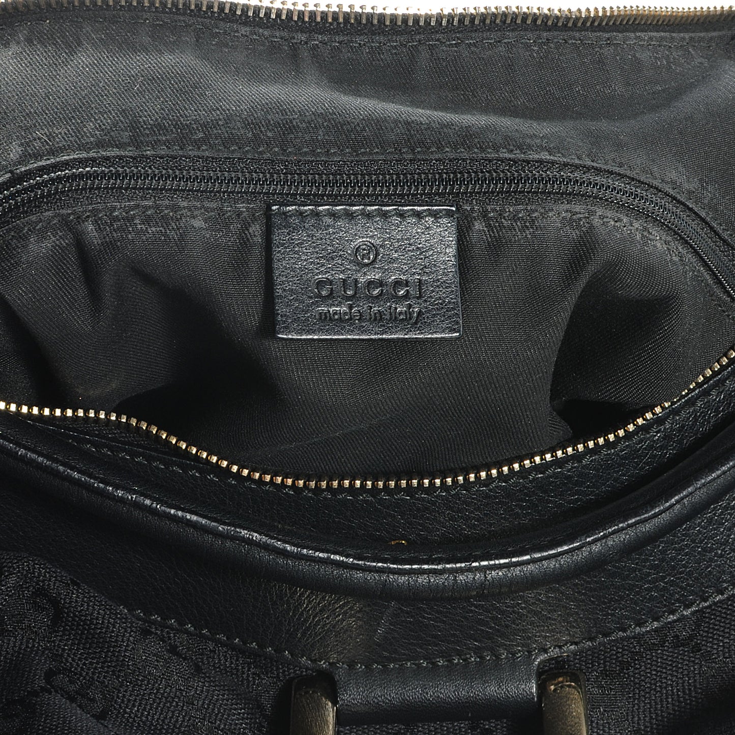 Monogram D Gold Large Hobo Black