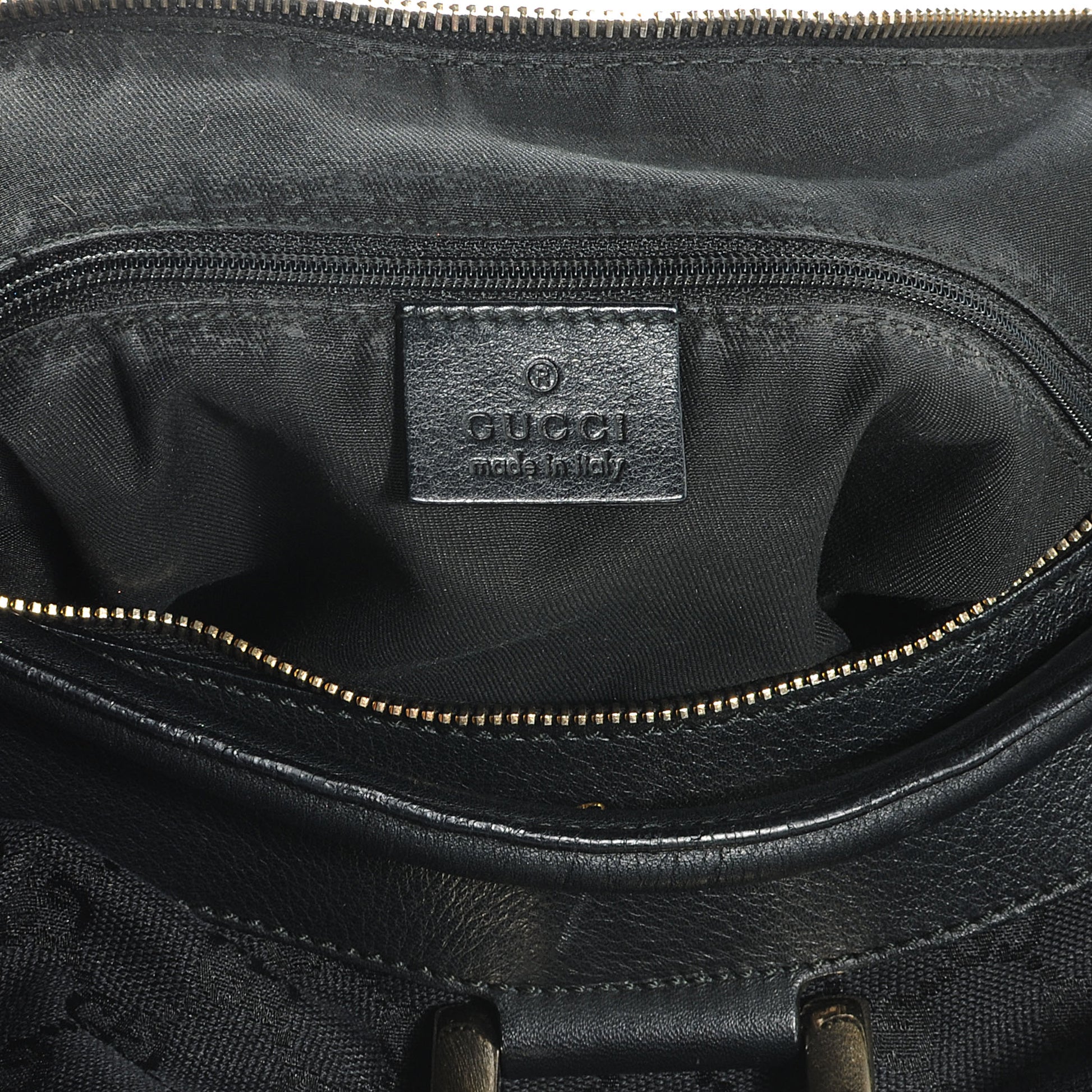 Gucci Monogram D Gold Large Hobo Black 6 of 7