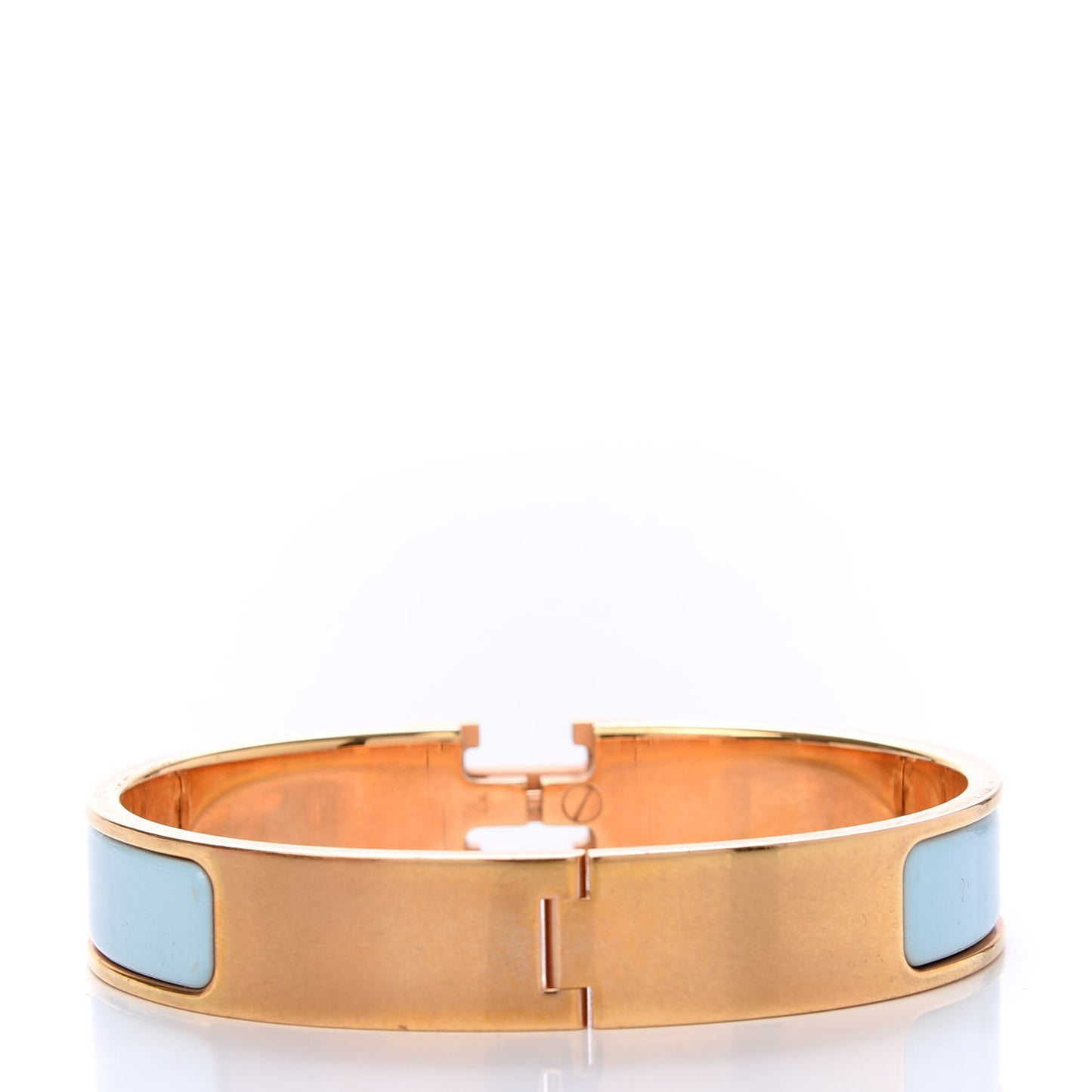 Enamel Narrow Clic Clac H Bracelet GM Bleu Glacier