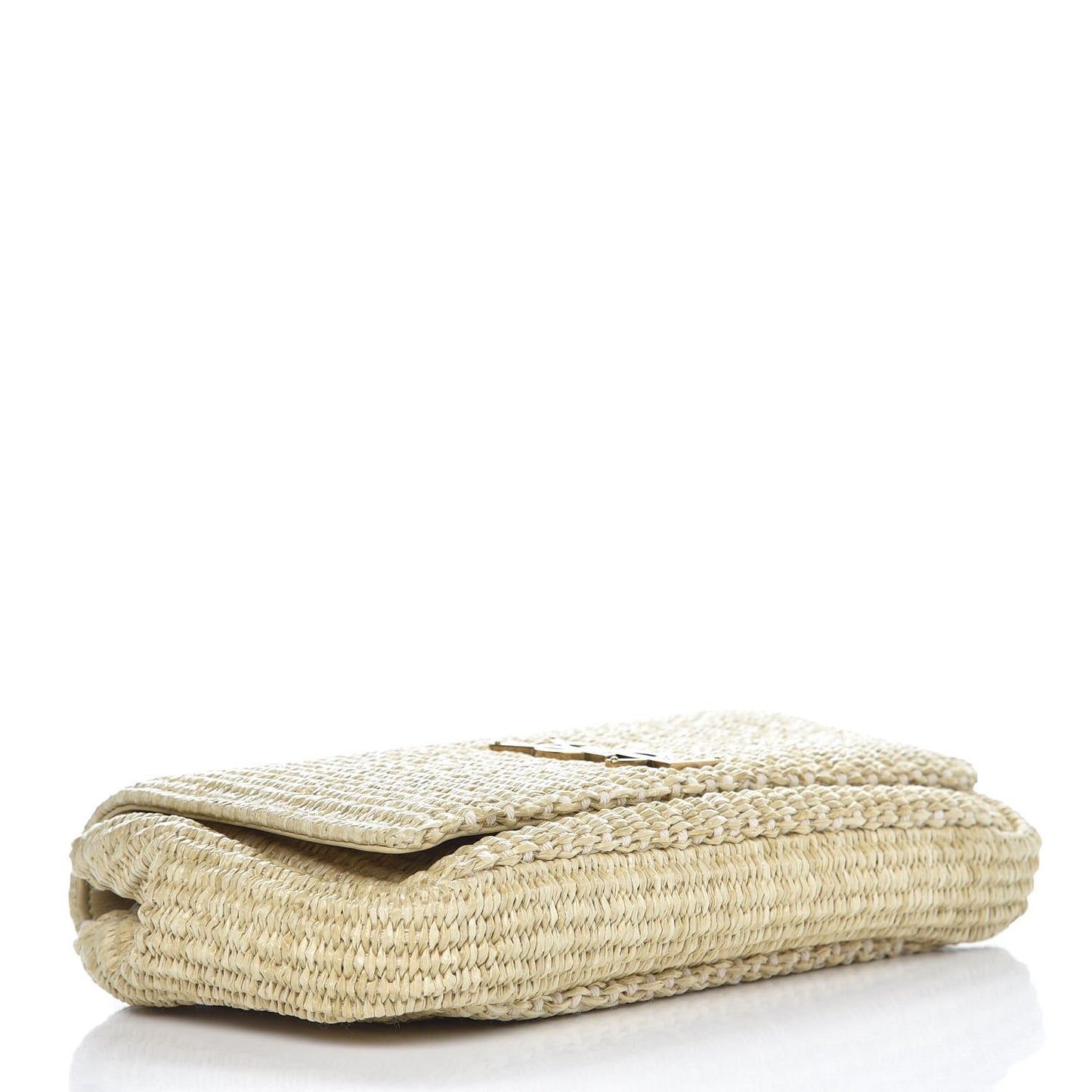 Raffia Medium Monogram Kate Satchel Naturale