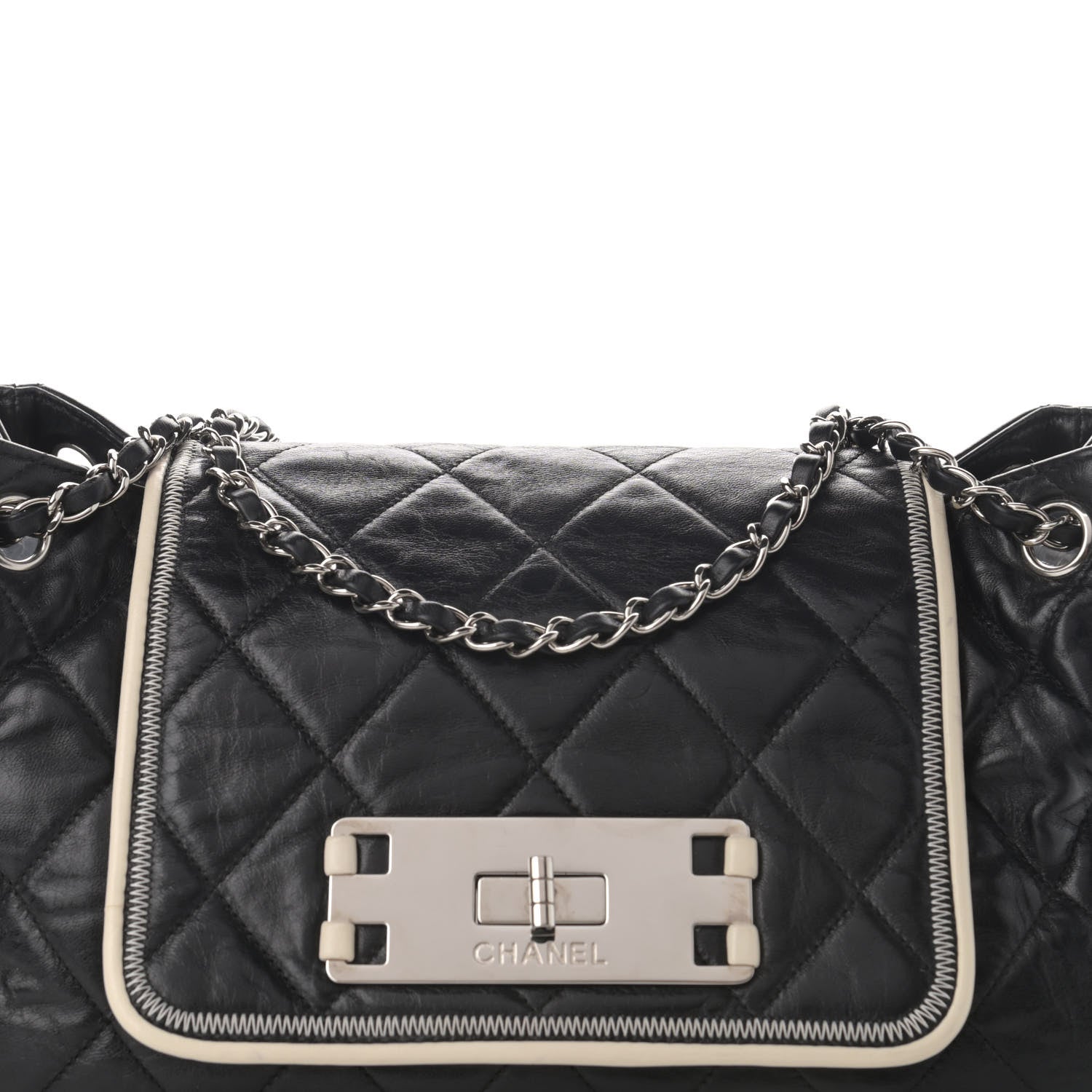 Chanel Lambskin Quilted East West Accordion Flap Black 8 of 12