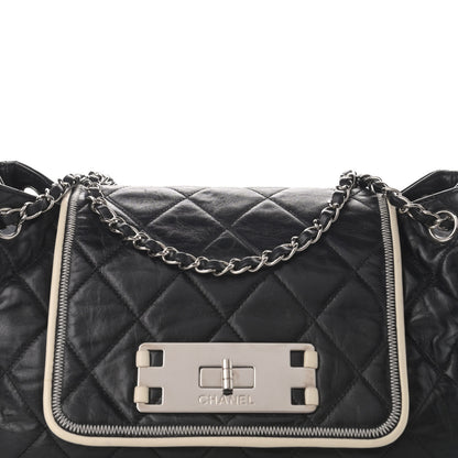 Chanel Lambskin Quilted East West Accordion Flap Black 8 of 12