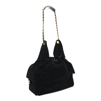 Chanel Suede Quilted Medium Chanel 25 Handbag Black 3 of 10