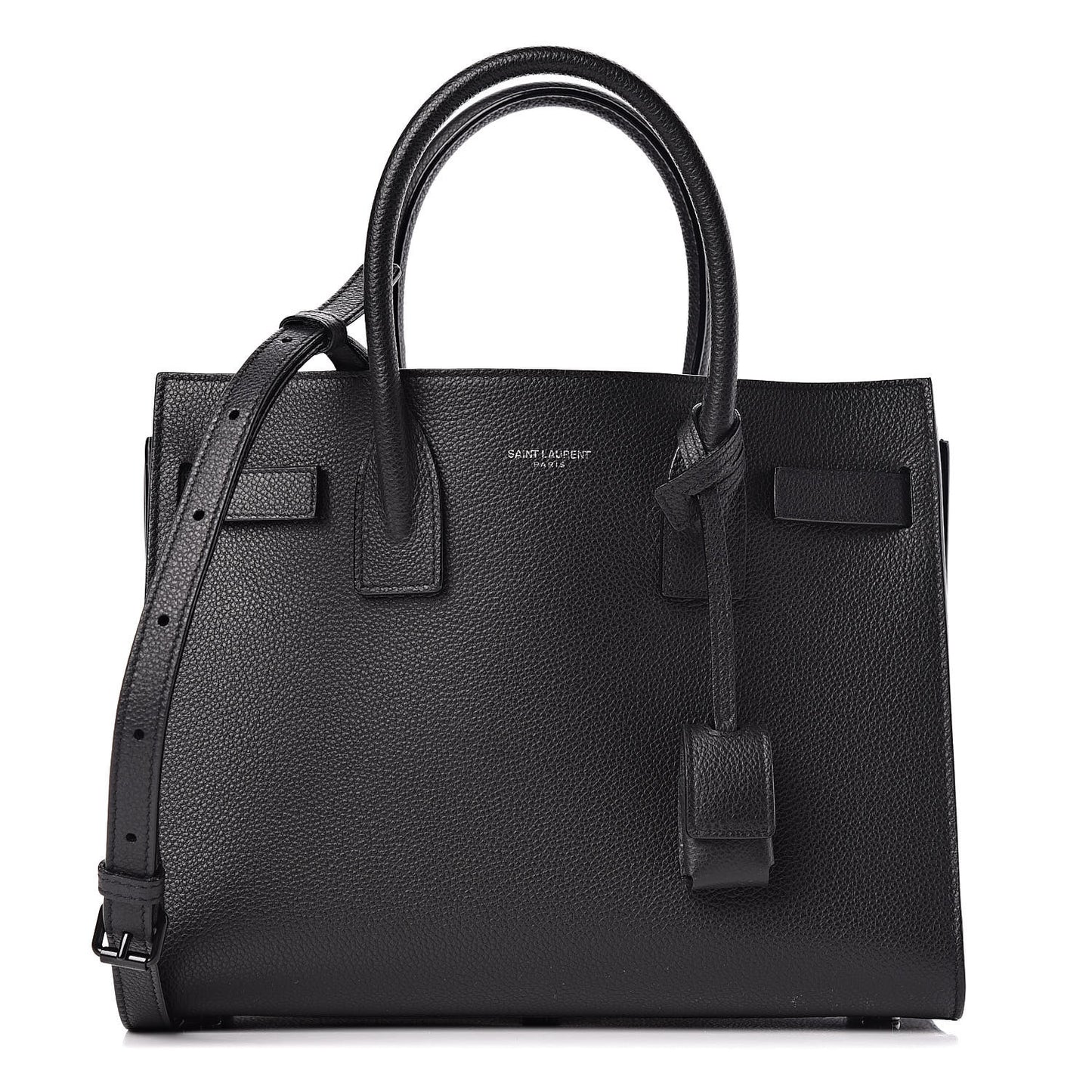 Grained Calfskin Baby Sac De Jour Black