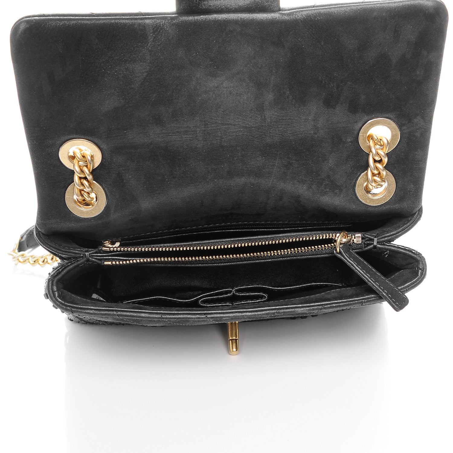 Chanel Iridescent Calfskin Python Patchwork Chevron Small Flap Black 5 of 7