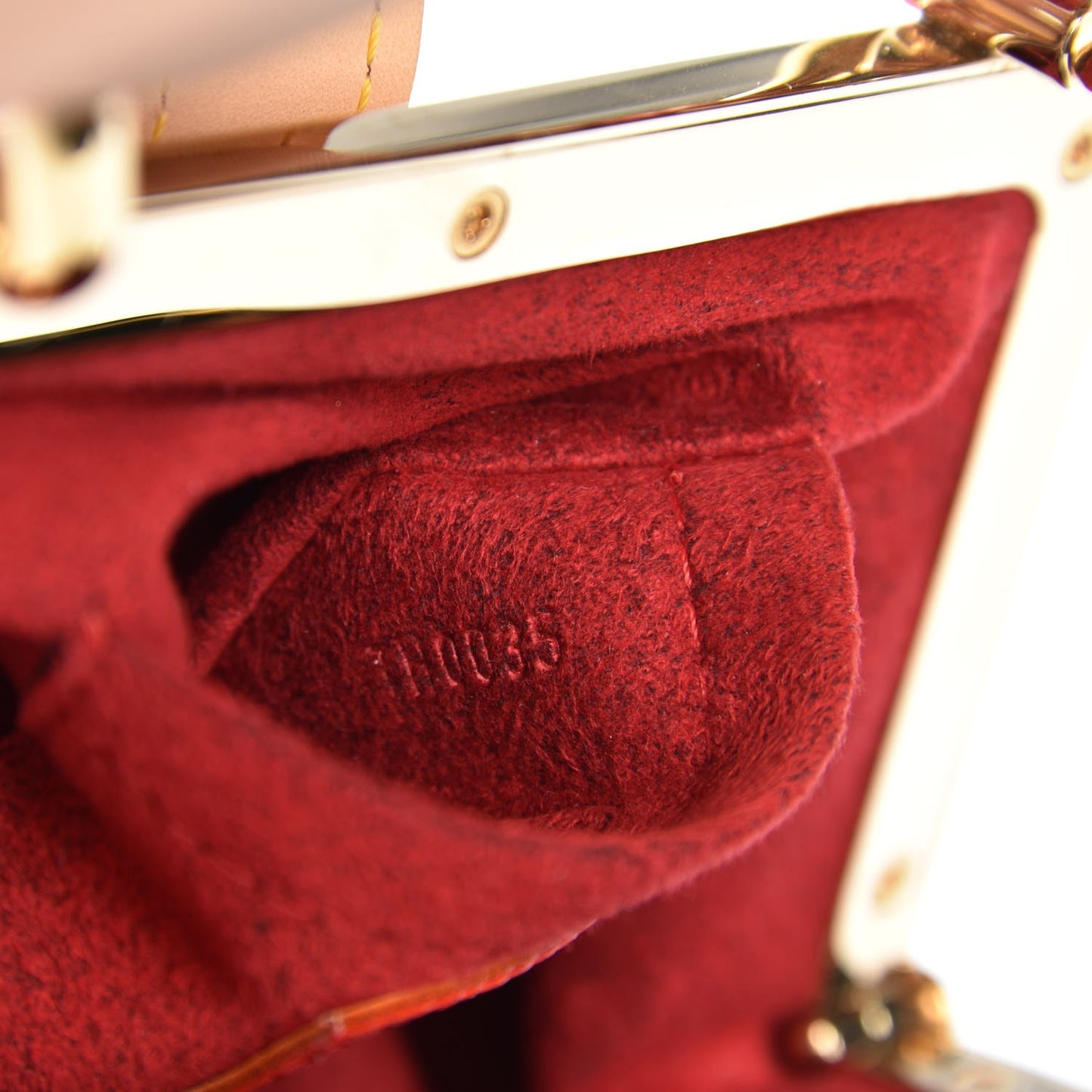 Lizard Monogram Cerises Sac Fermoir PM
