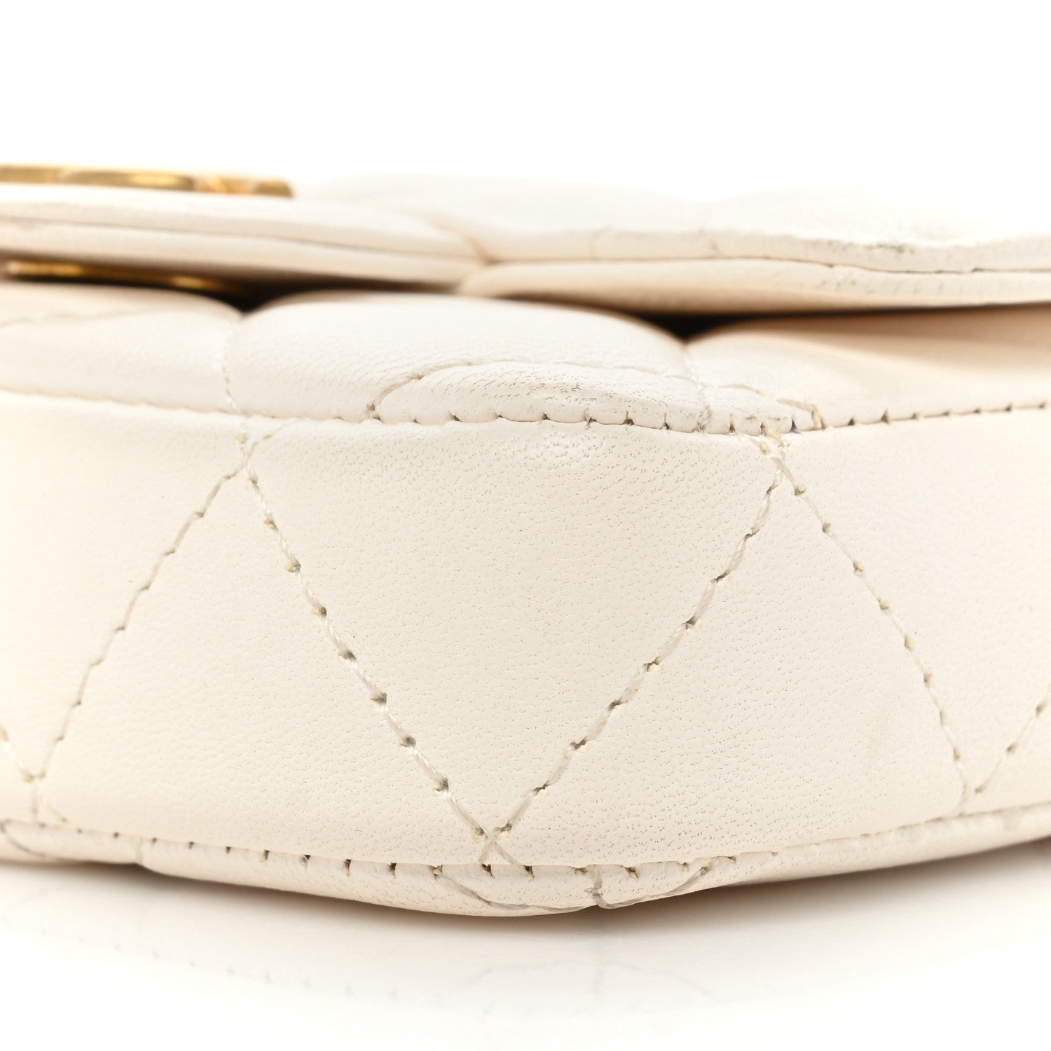 Chanel Lambskin Enamel Quilted Mini Chain Belt Bag White 9 of 19