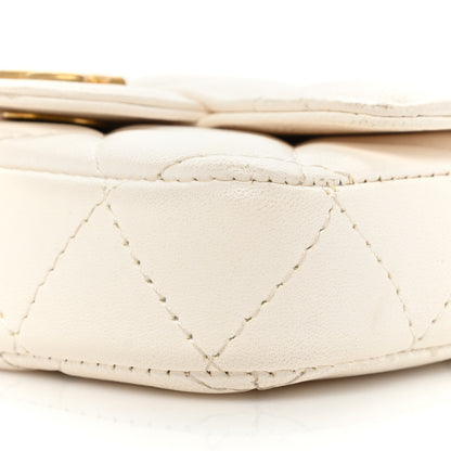 Chanel Lambskin Enamel Quilted Mini Chain Belt Bag White 9 of 19