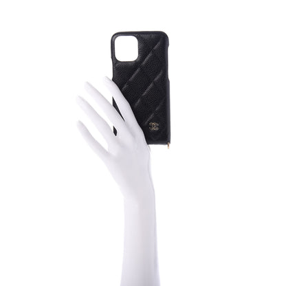 Chanel Caviar Quilted iPhone XI Pro Case With Chain Black 2 of 6