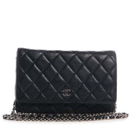Chanel Lambskin Quilted Wallet On Chain WOC Black 1 of 8