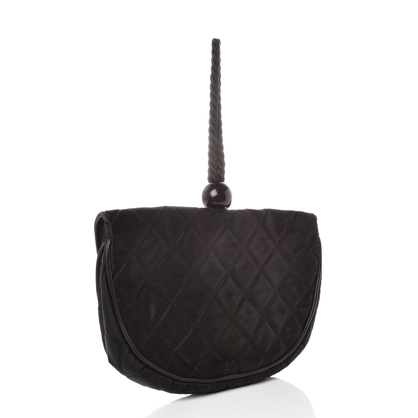 Satin Quilted Evening Clutch Black