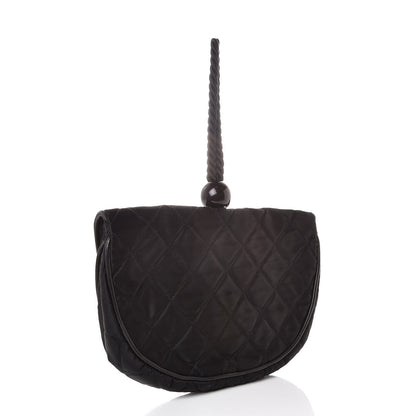 Chanel Satin Quilted Evening Clutch Black 3 of 12