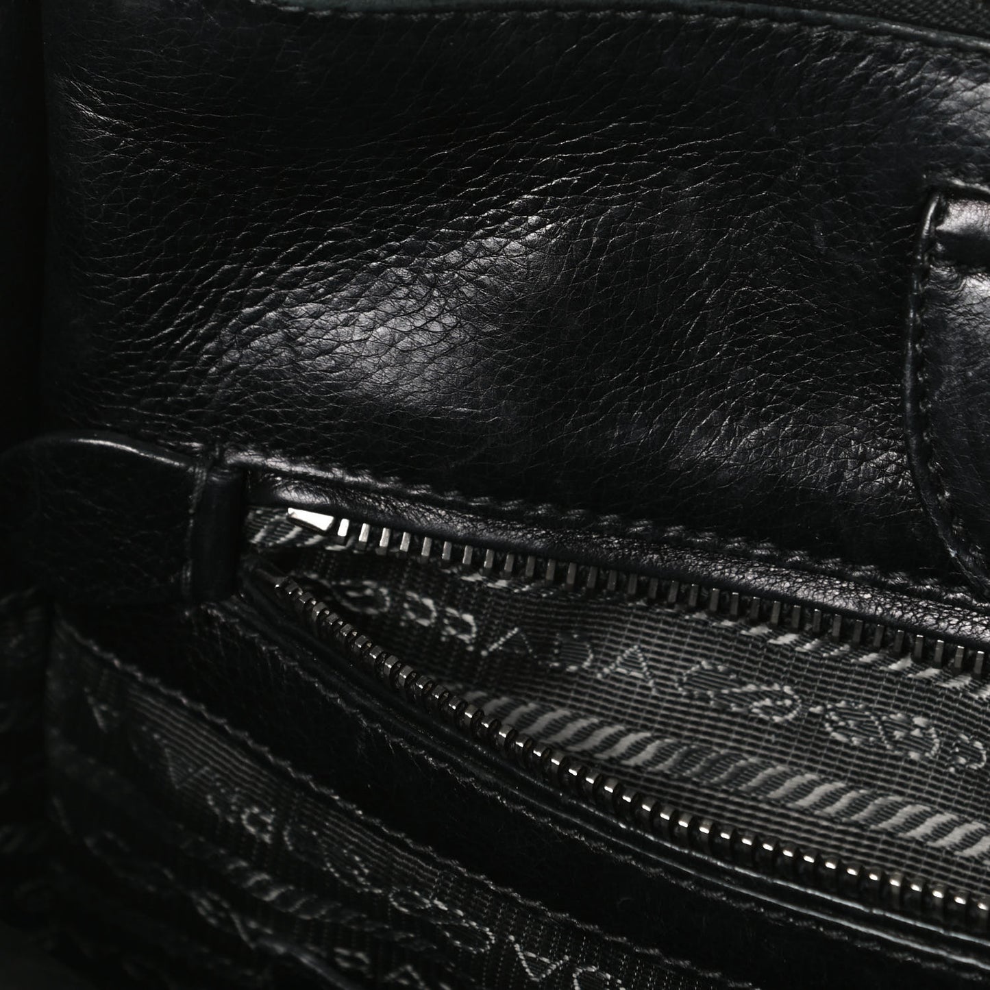 Glace Calf Twin Pocket Tote Black