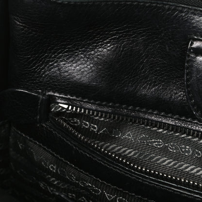 Prada Glace Calf Twin Pocket Tote Black 7 of 12