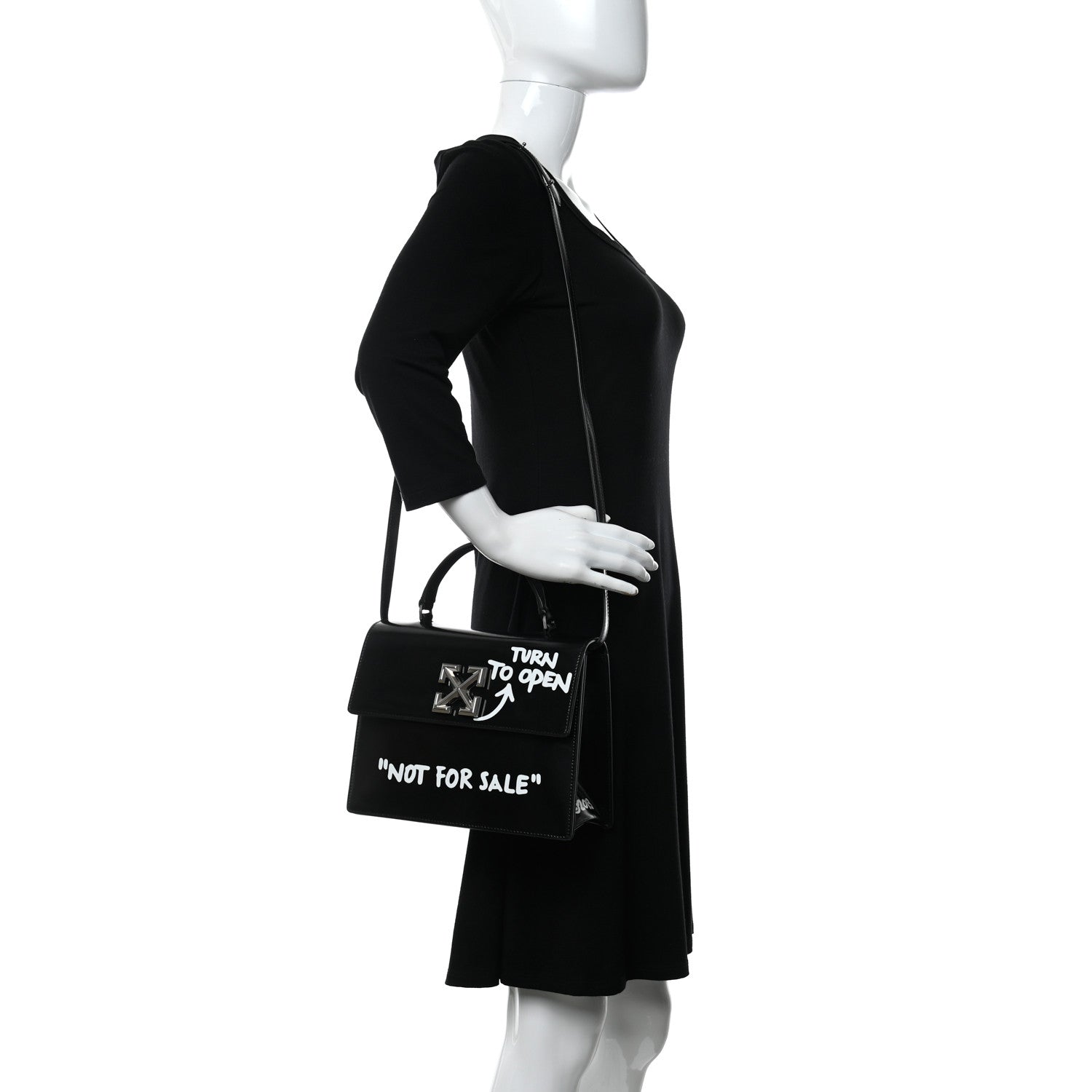 Off-White Calfskin Cash Jitney 1.4 Shoulder Bag Black 2 of 11