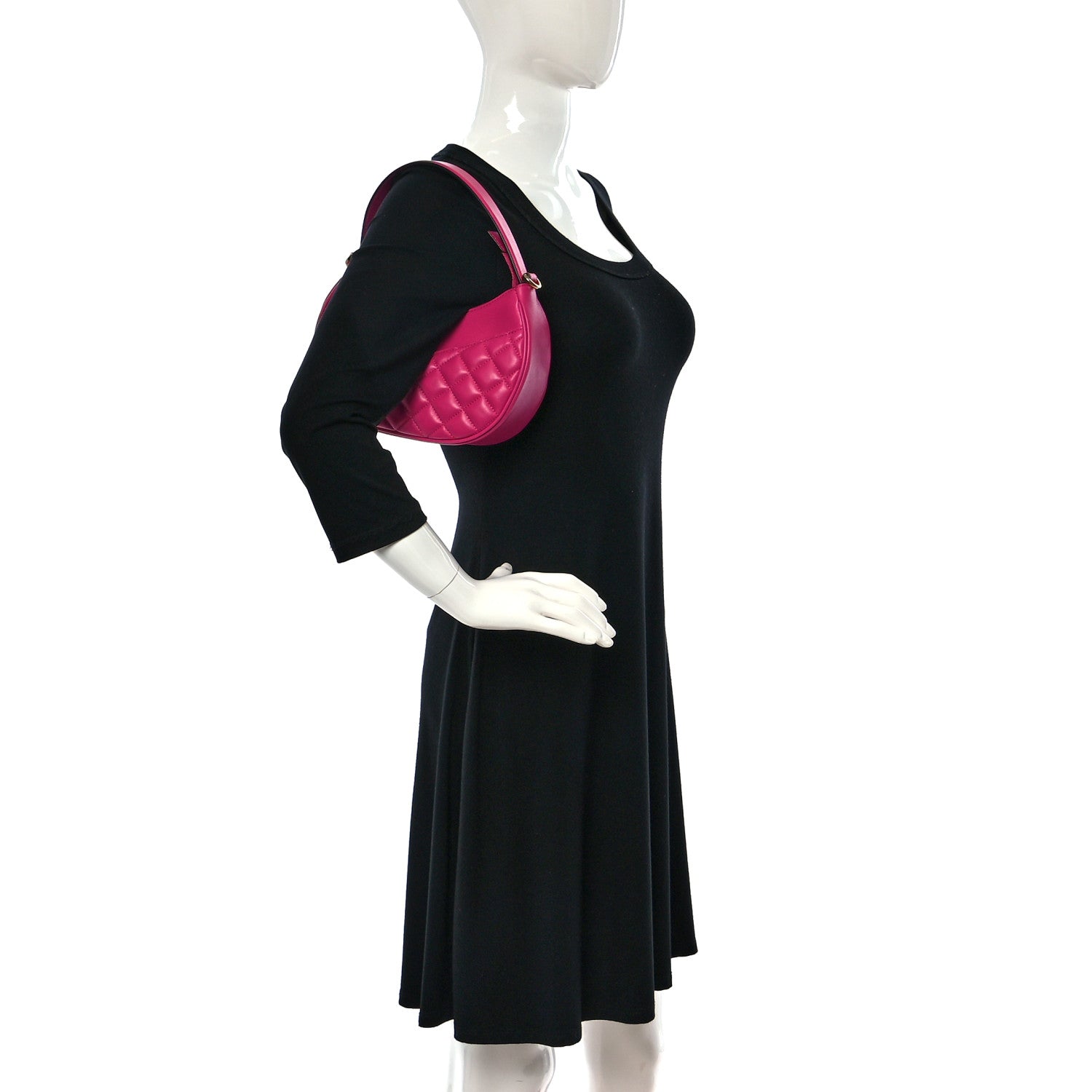 Versace Nappa Quilted Medusa Shoulder Bag Fuchsia 2 of 12