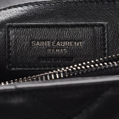 Saint Laurent Sheepskin Matelasse Chevron Monogram Large College Satchel Black 6 of 13