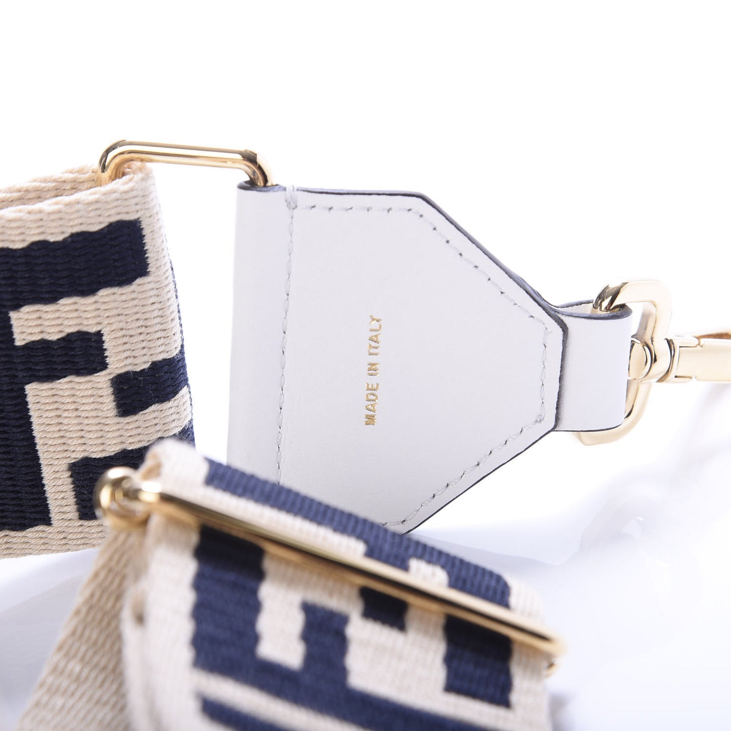 Ribbon Vitello Seta FF 1974 Adjustable Strap You Nuvola Midnight White Ice