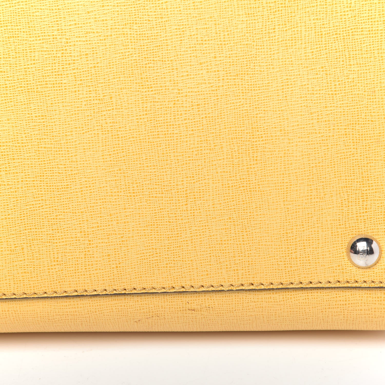 Fendi Vitello Elite Flamingo Regular 2Jours Tote Giallo Alchemy 11 of 15