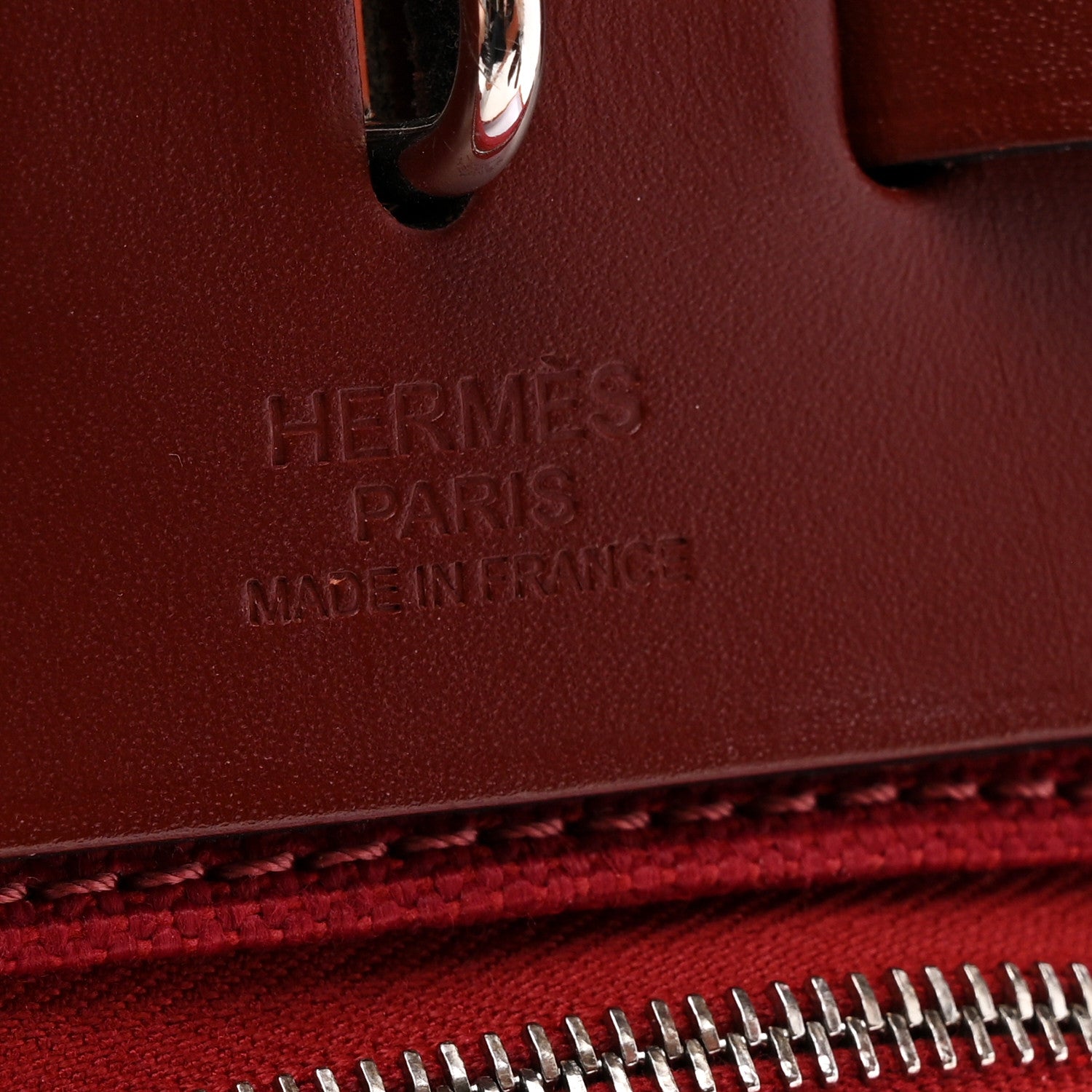 Hermes Vache Hunter Toile Herbag Zip 31 PM Rouge Grenat Rouge H 7 of 14