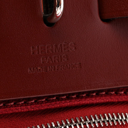 Hermes Vache Hunter Toile Herbag Zip 31 PM Rouge Grenat Rouge H 7 of 14