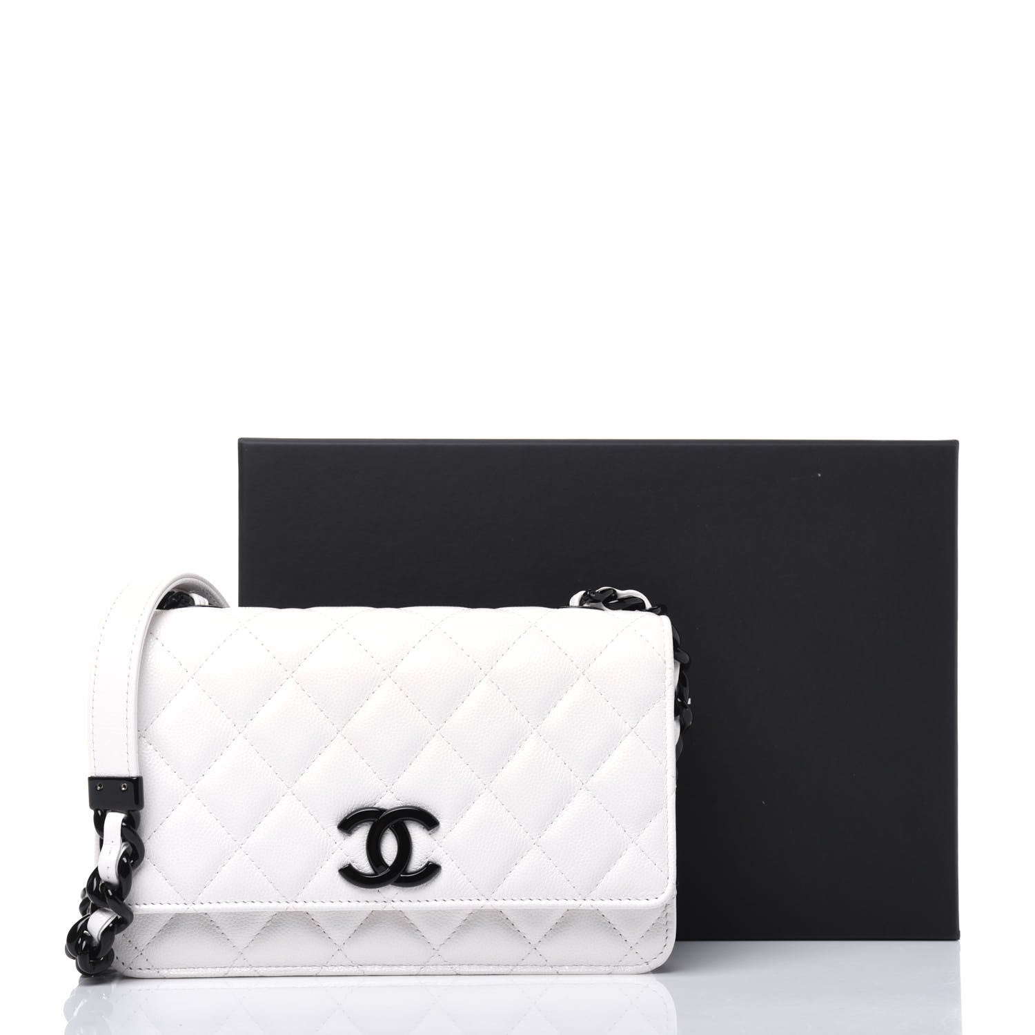 Chanel Caviar Quilted My Everything Wallet On Chain WOC White 17 of 17