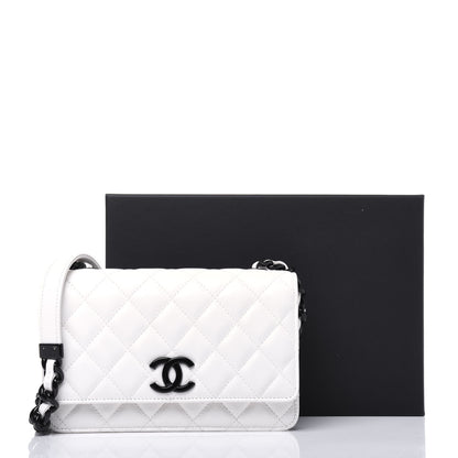 Chanel Caviar Quilted My Everything Wallet On Chain WOC White 17 of 17