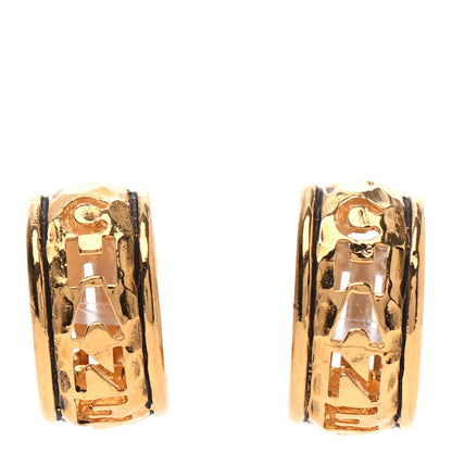 Chanel Metal CC Hoop Clip On Earrings Gold 1 of 3