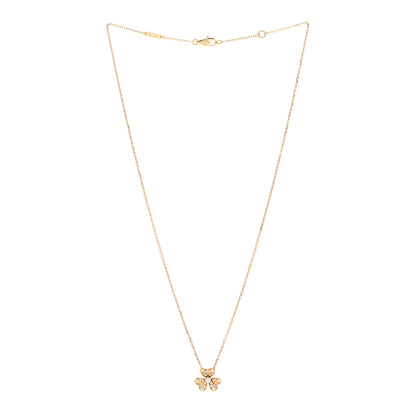 Van Cleef & Arpels 18K Yellow Gold Diamond Mini Frivole Pendant Pave Necklace 3 of 5