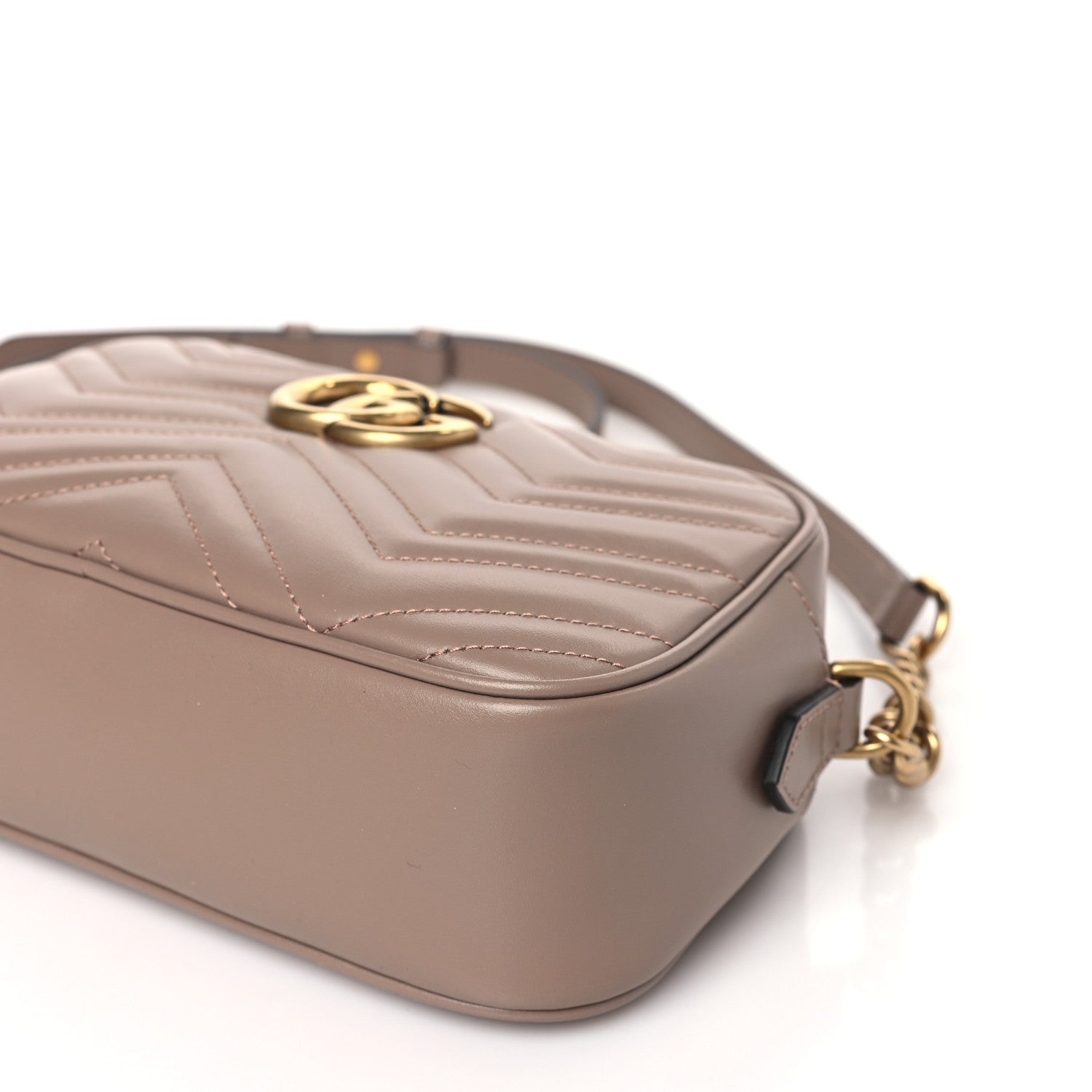 Gucci Calfskin Matelasse Small GG Marmont Chain Shoulder Bag Porcelain Rose 9 of 9