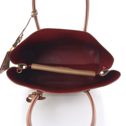 Prada Saffiano Cuir Medium Double Bag Caramel Fuoco 4 of 10