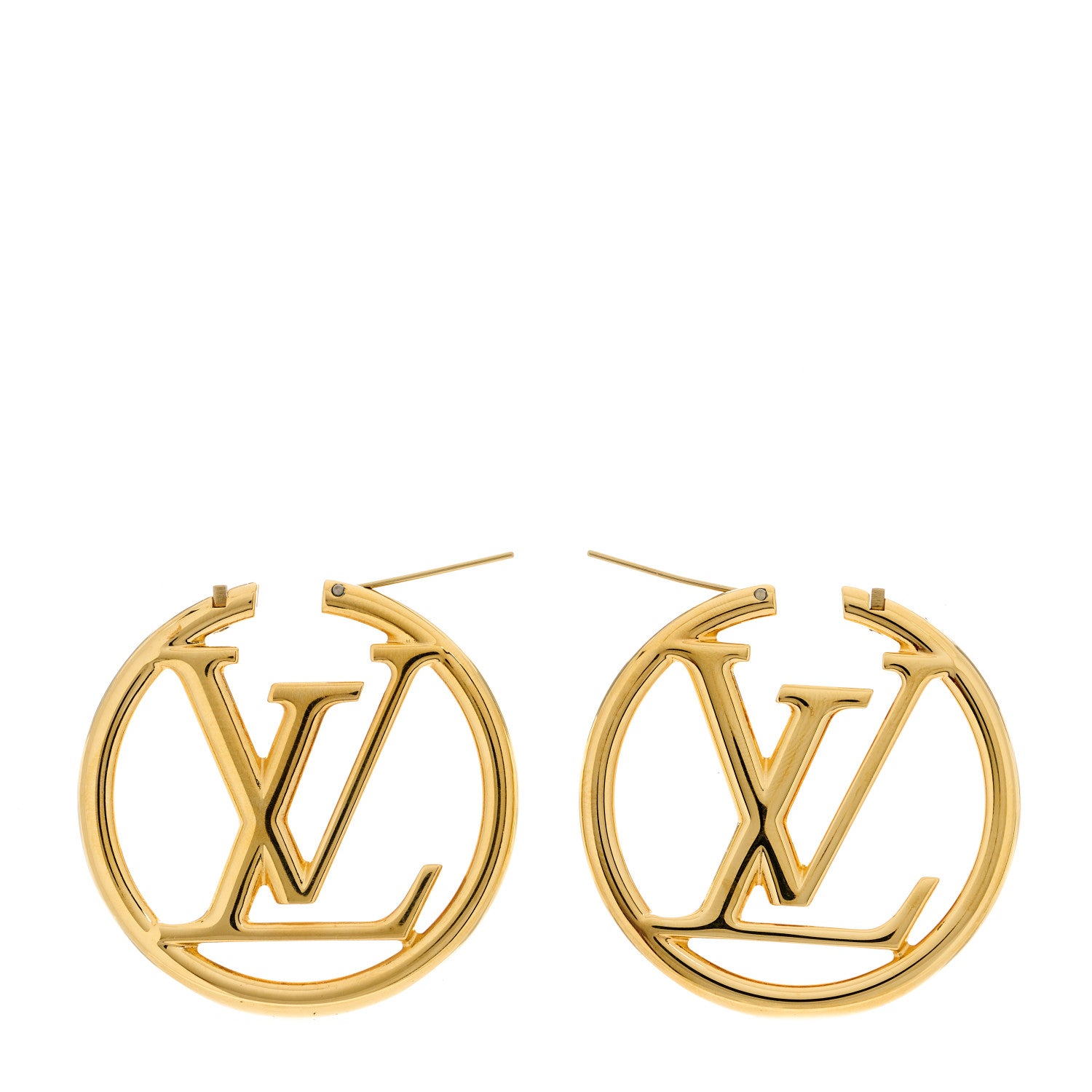 Louis Vuitton Metal Louise Hoop Earrings Gold 1 of 4