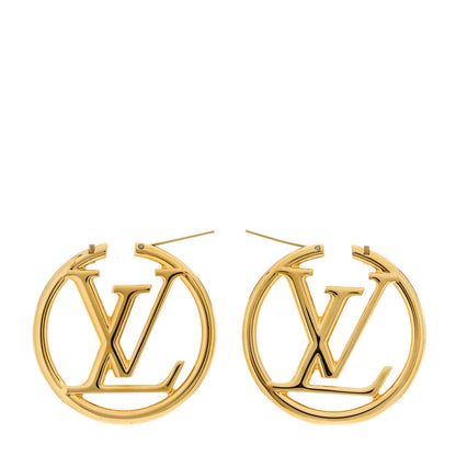 Louis Vuitton Metal Louise Hoop Earrings Gold 1 of 4