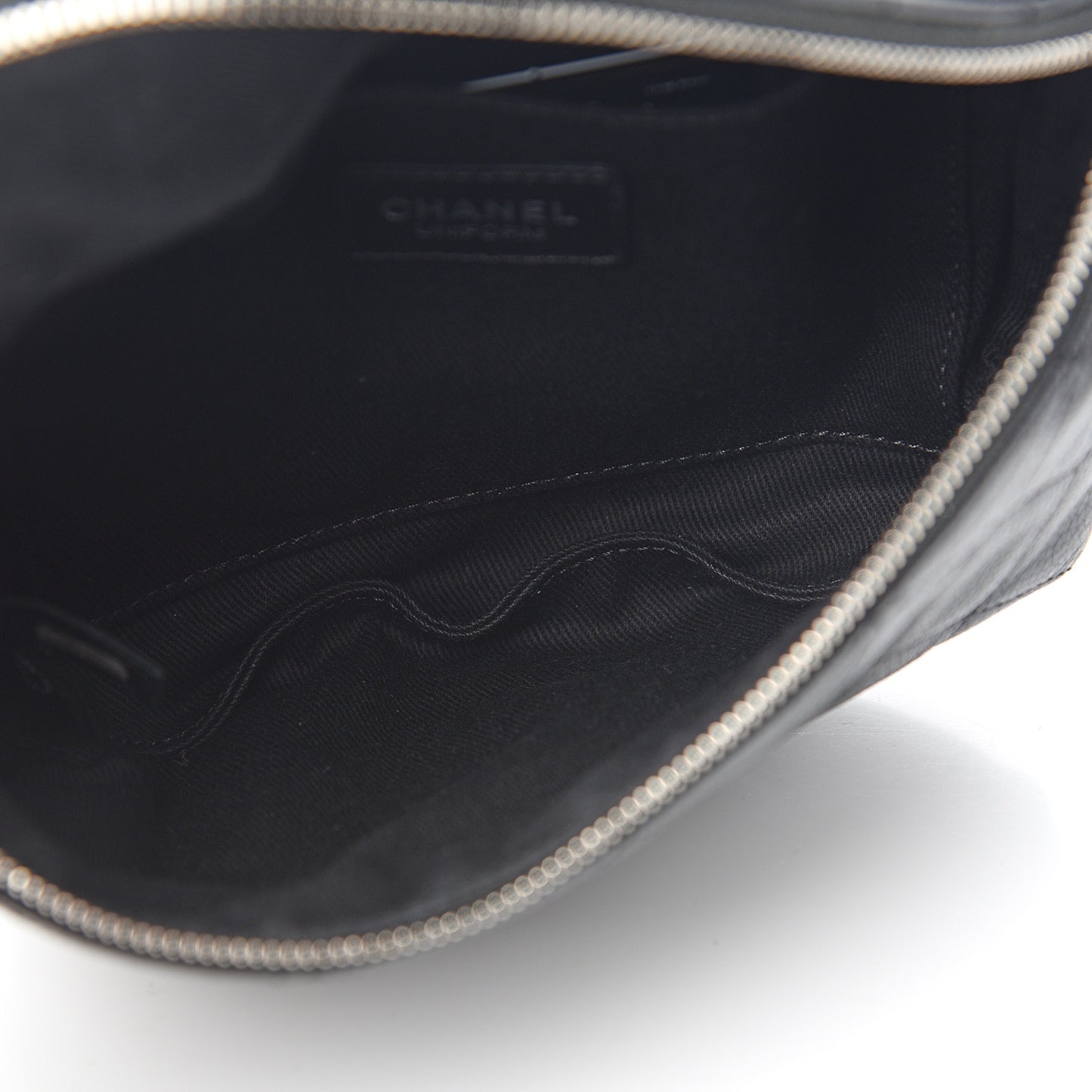 Grained Calfskin Quilted Waist Belt Bag Black