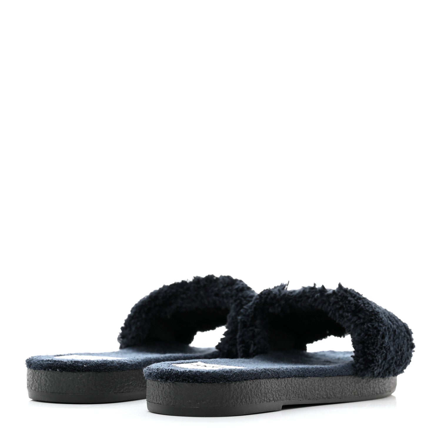 Chanel Terry CC Flat Mules Sandals 40 Navy 4 of 9