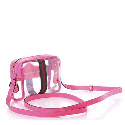 Gucci Vinyl Web Mini Ophidia Transparent Shoulder Bag Fluorescent Fuchsia 2 of 4
