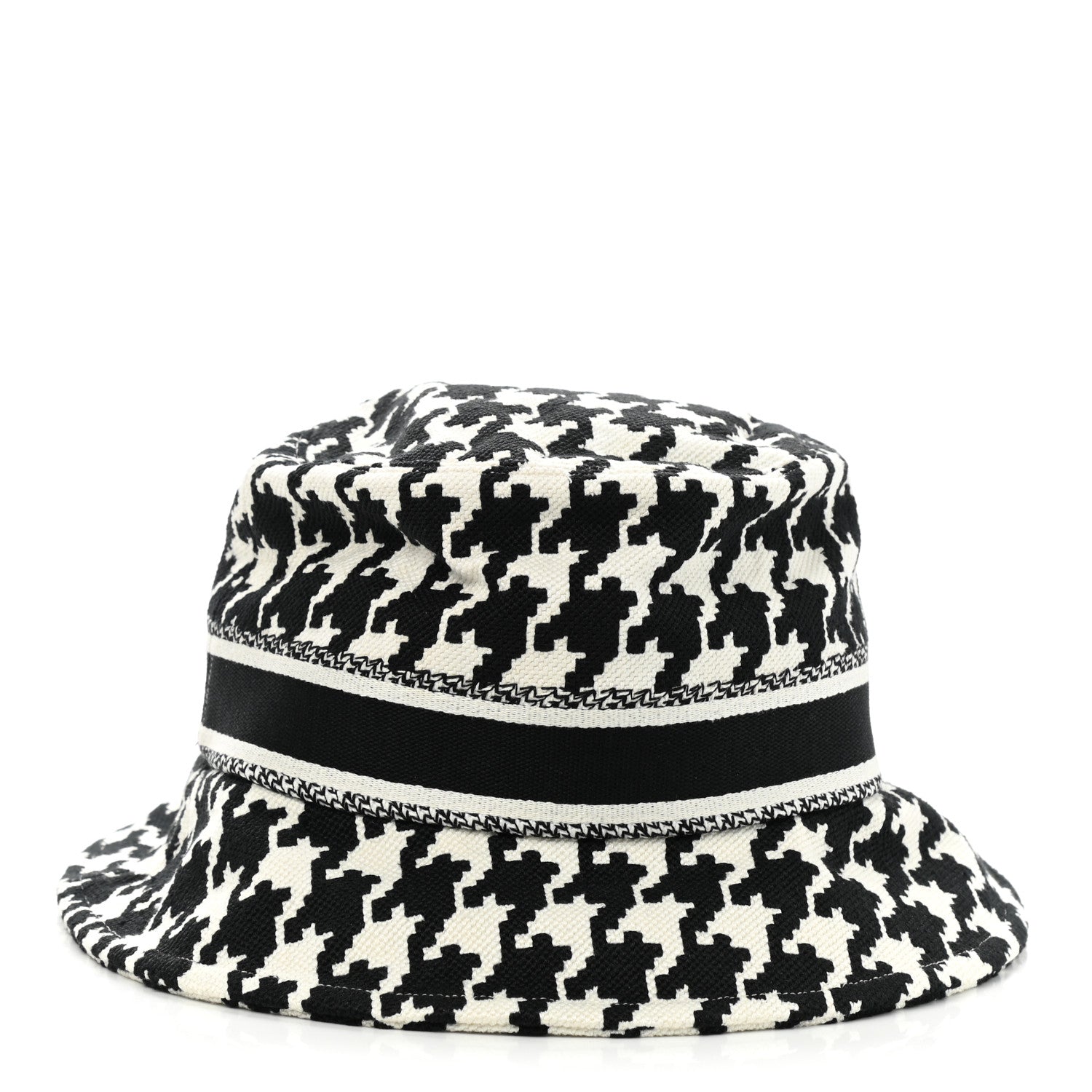 Christian Dior Pied De Poule Bucket Hat 58 Black White 5 of 8