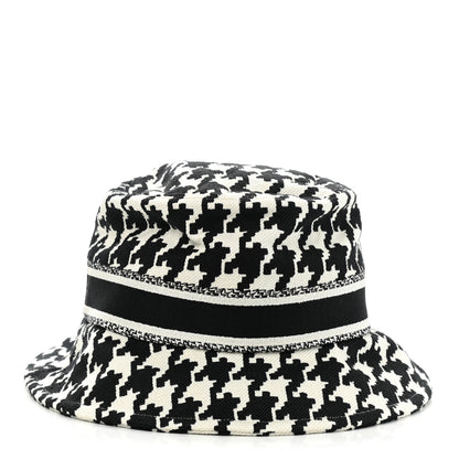 Christian Dior Pied De Poule Bucket Hat 58 Black White 5 of 8