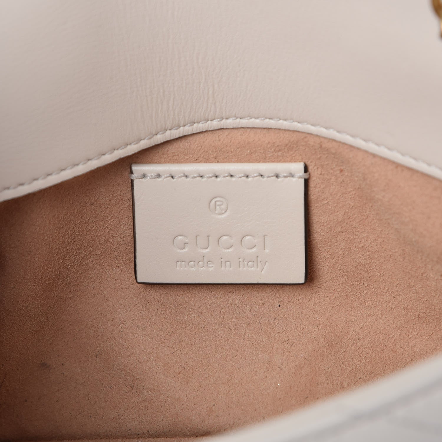 Gucci Calfskin Matelasse Super Mini GG Marmont Shoulder Bag White 6 of 9