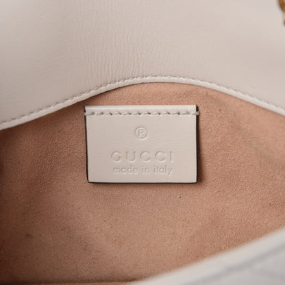 Gucci Calfskin Matelasse Super Mini GG Marmont Shoulder Bag White 6 of 9