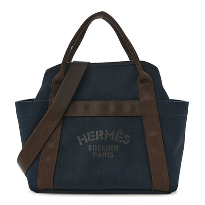 Hermes Canvas The Grooming Bag Bleu Navy Feu 1 of 13