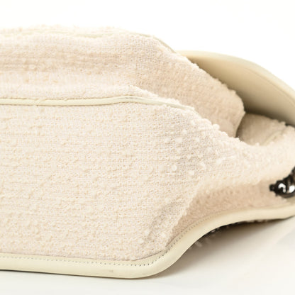 Saint Laurent Tweed Calfskin Matelasse Monogram Medium Niki Chain Satchel Ivory 11 of 11