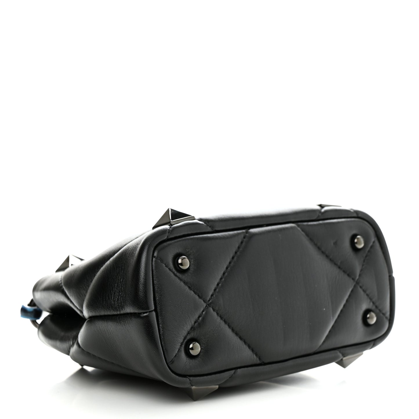 Nappa Monochrome Mini Roman Stud The Handle Bag Black
